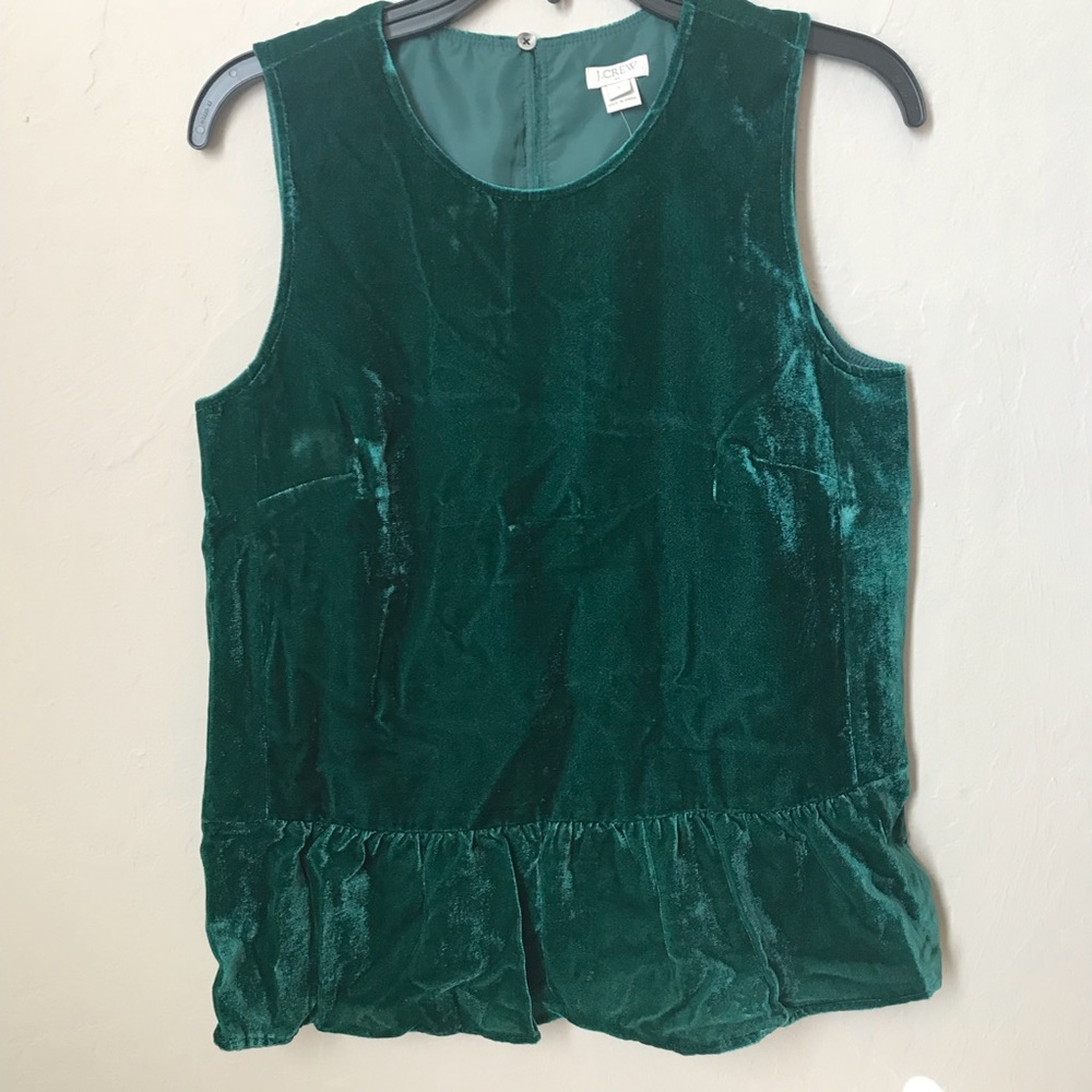 NWT J. Crew velvet peplum top